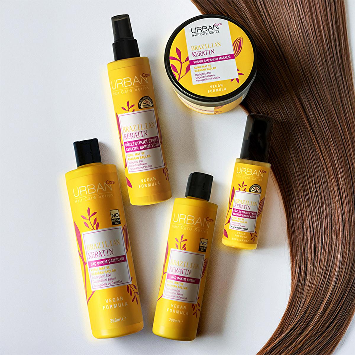 Urban Care Brazilian Keratin Hair Cream: Smooths, Repairs & Protects Frizzy, Damaged Hair Ð Vegan, SLES/SLS Free, Marula Oil Infused