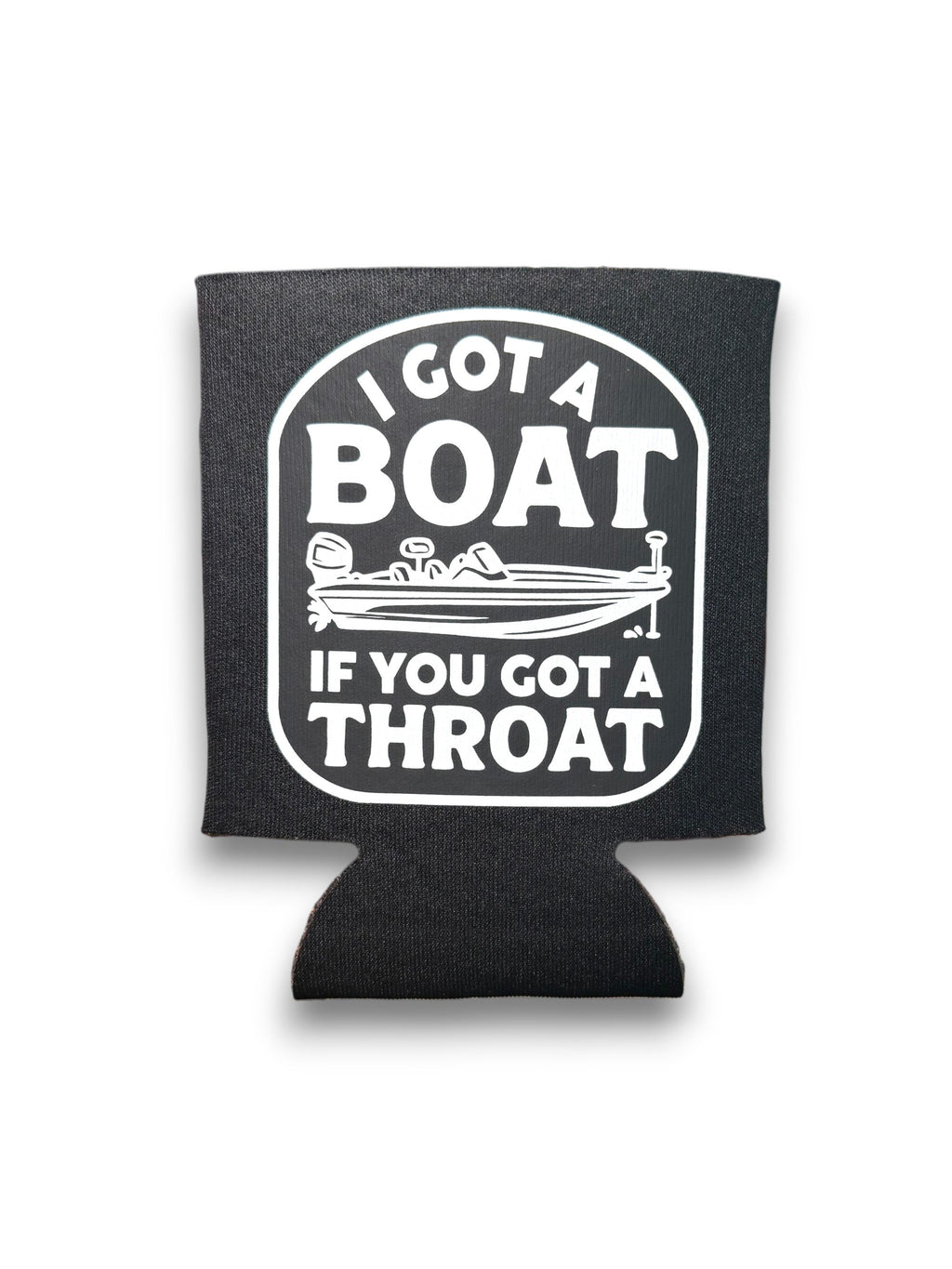 Luckless Outfitters I Got A Boat Koozie — detail close-up