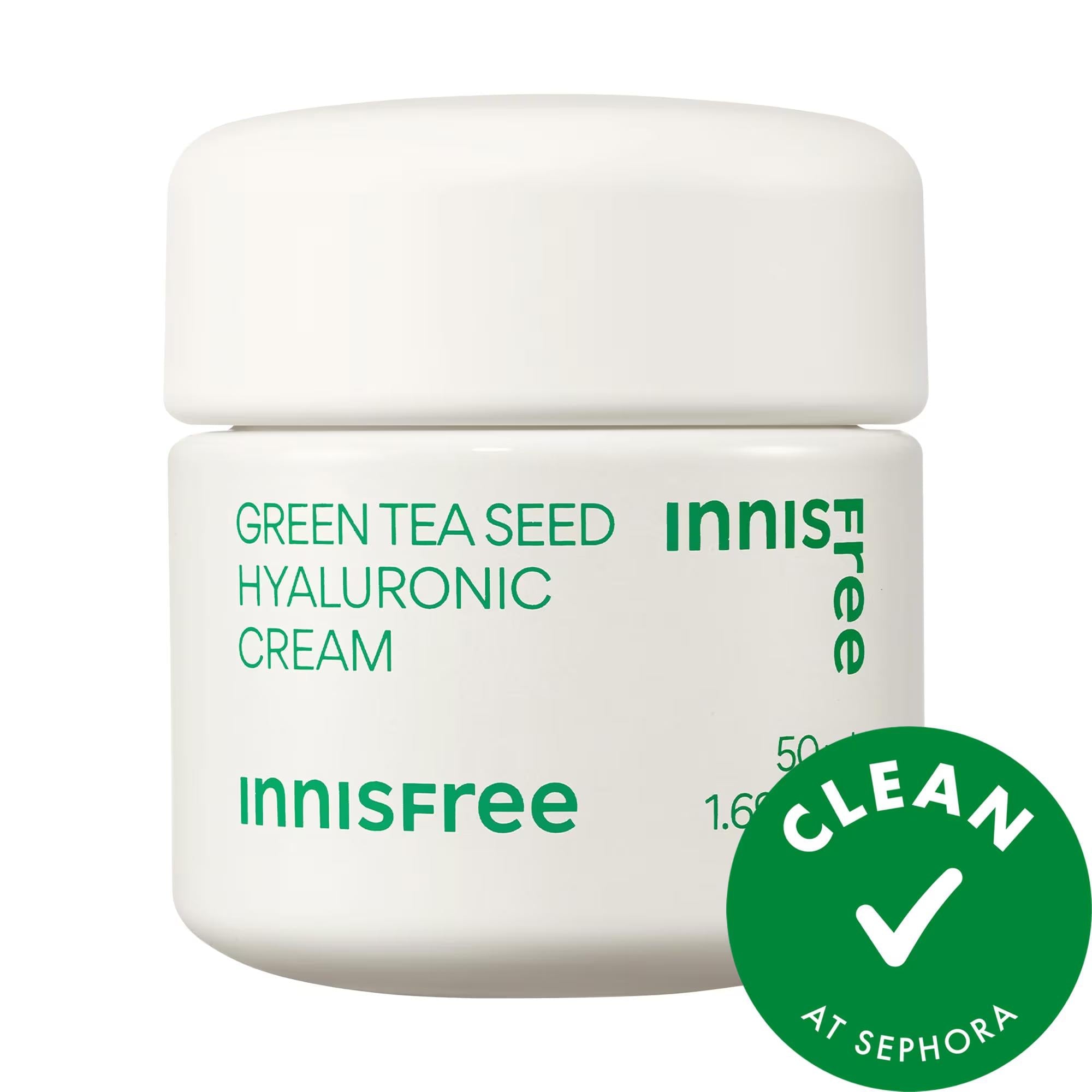 Green Tea Seed Hyaluronic Acid Hydrating Cream - Vegan, Cruelty-Free Moisturizer for Dry Skin