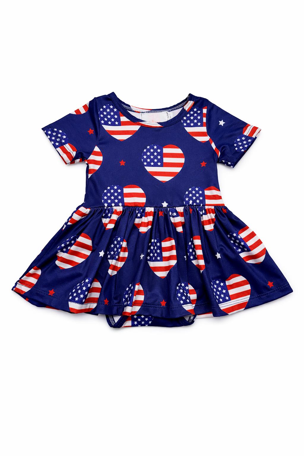 Mila & Rose ® I Heart the USA S/S Twirl Bodysuit — main product shot