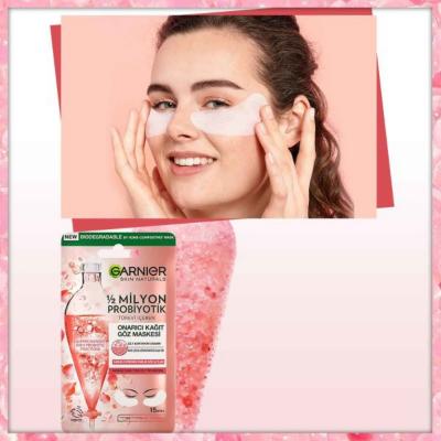 Garnier Probiotic Derivative Eye Mask - Hydrating, Vegan, Sensitive Skin Friendly Face Mask for Under-Eye Care