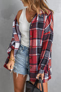 Pretty Little Patriot Pretty Little Patriot Red White and Blue Plaid Shacket — main product shot