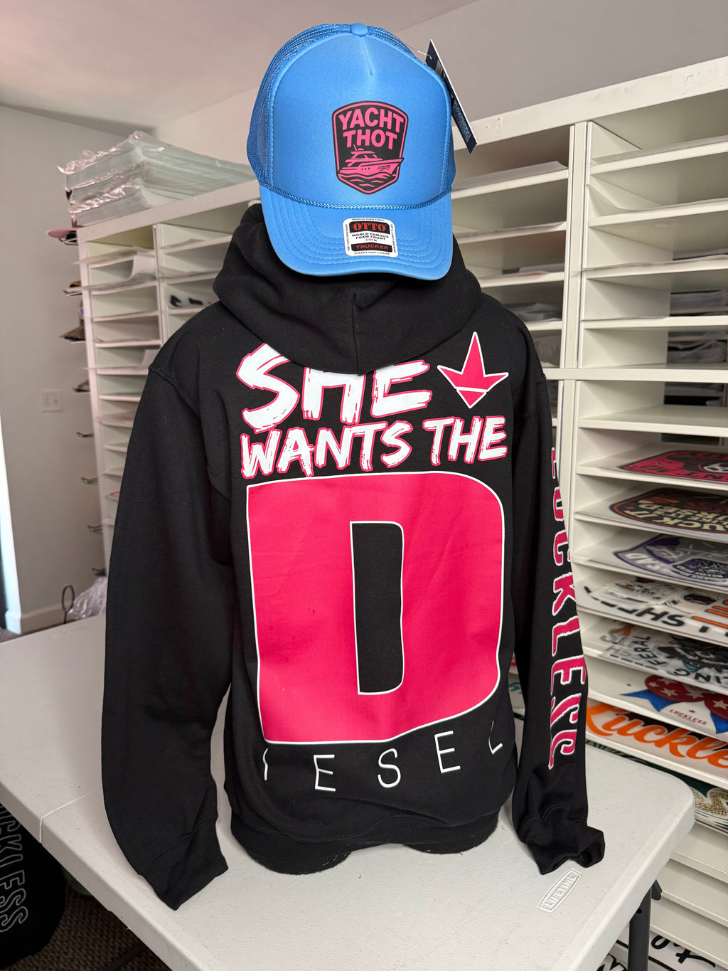 Luckless Outfitters She Wants the Diesel Hoodie — lifestyle context