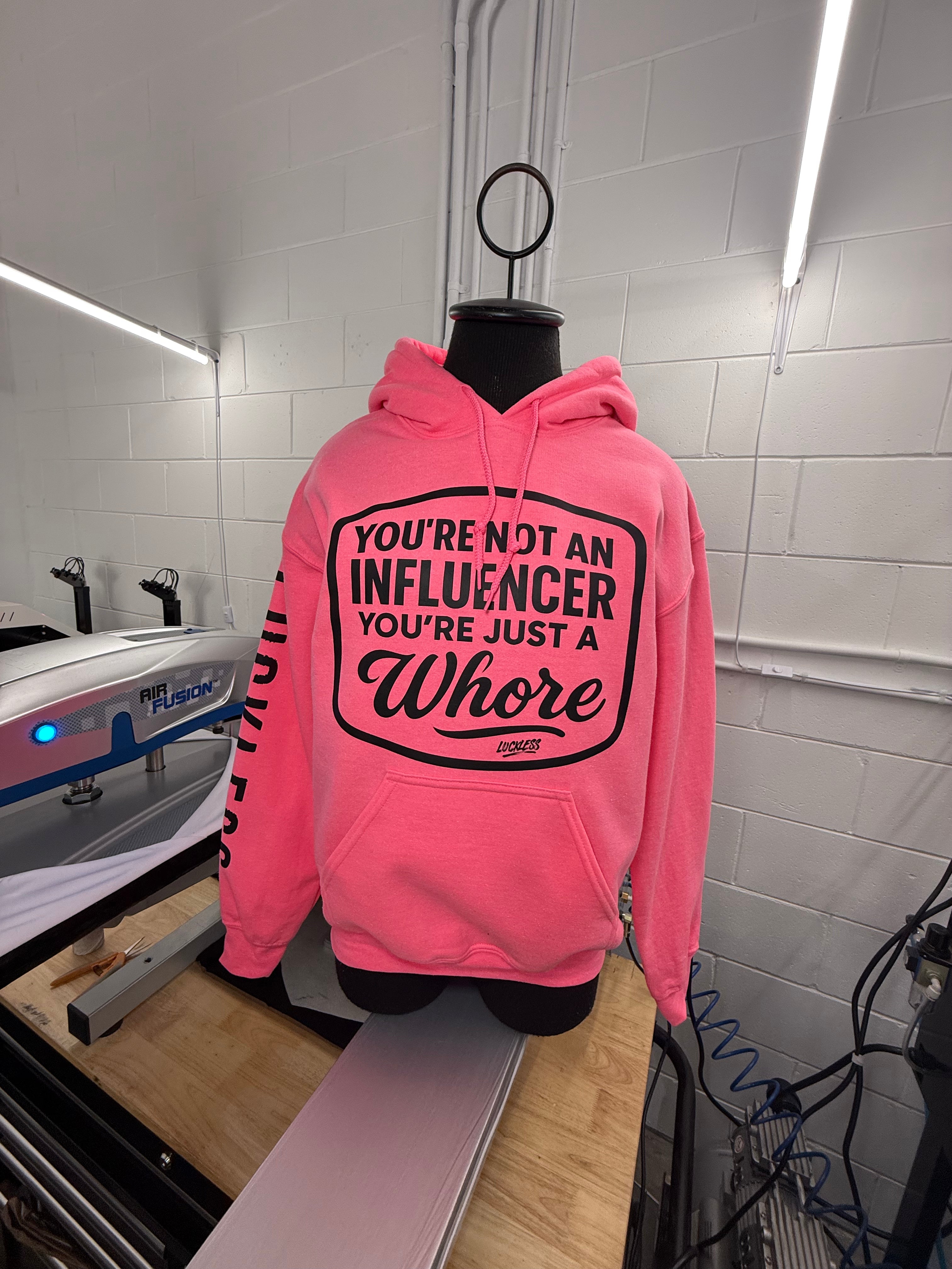 Luckless Outfitters Not An Influencer Hoodie — color detail