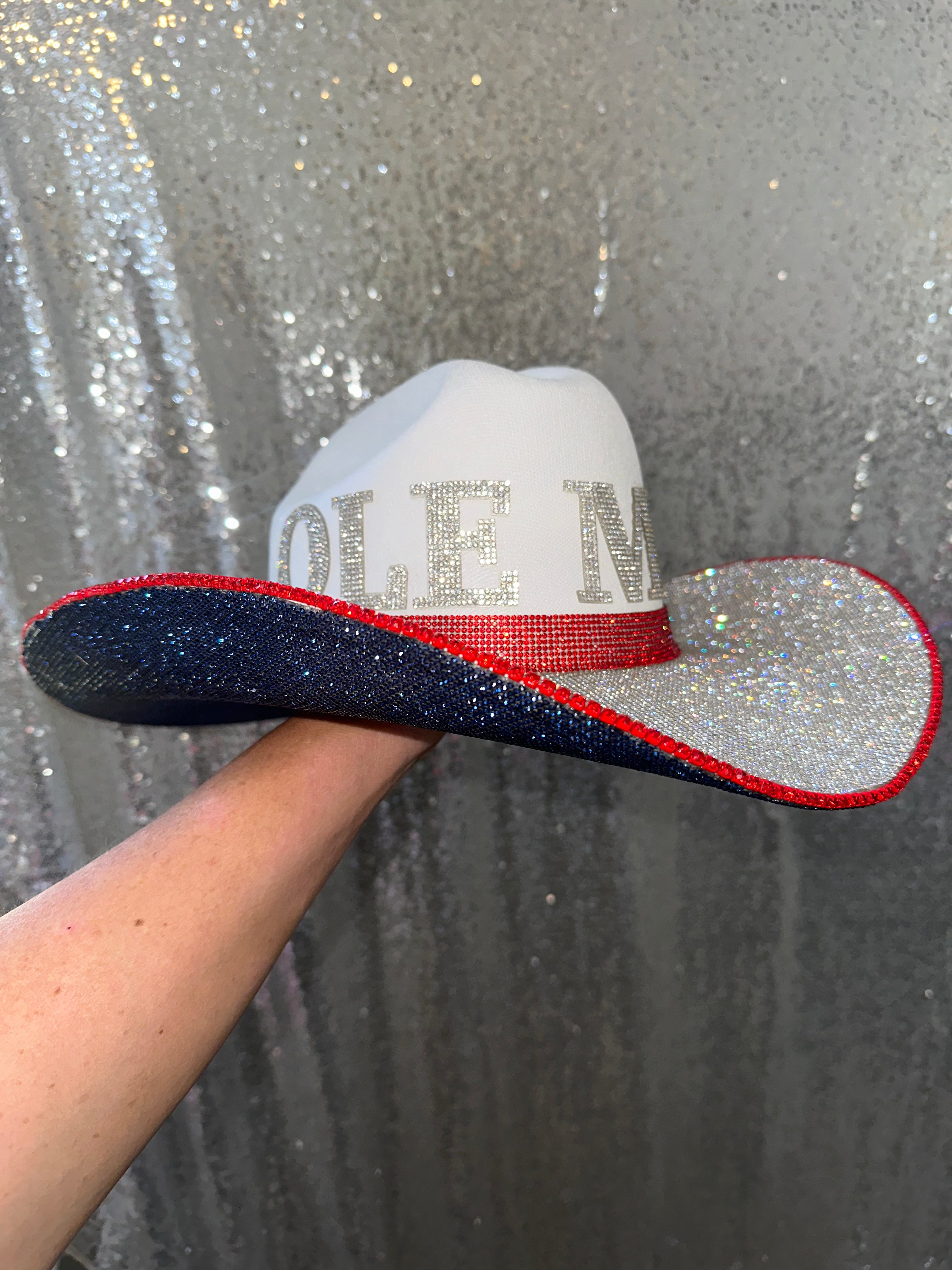 Rhinestone Cowgirl Ole Miss Hat — side view