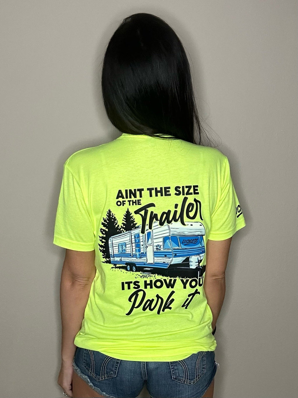 Luckless Outfitters Size Of My Trailer Tee — lifestyle context