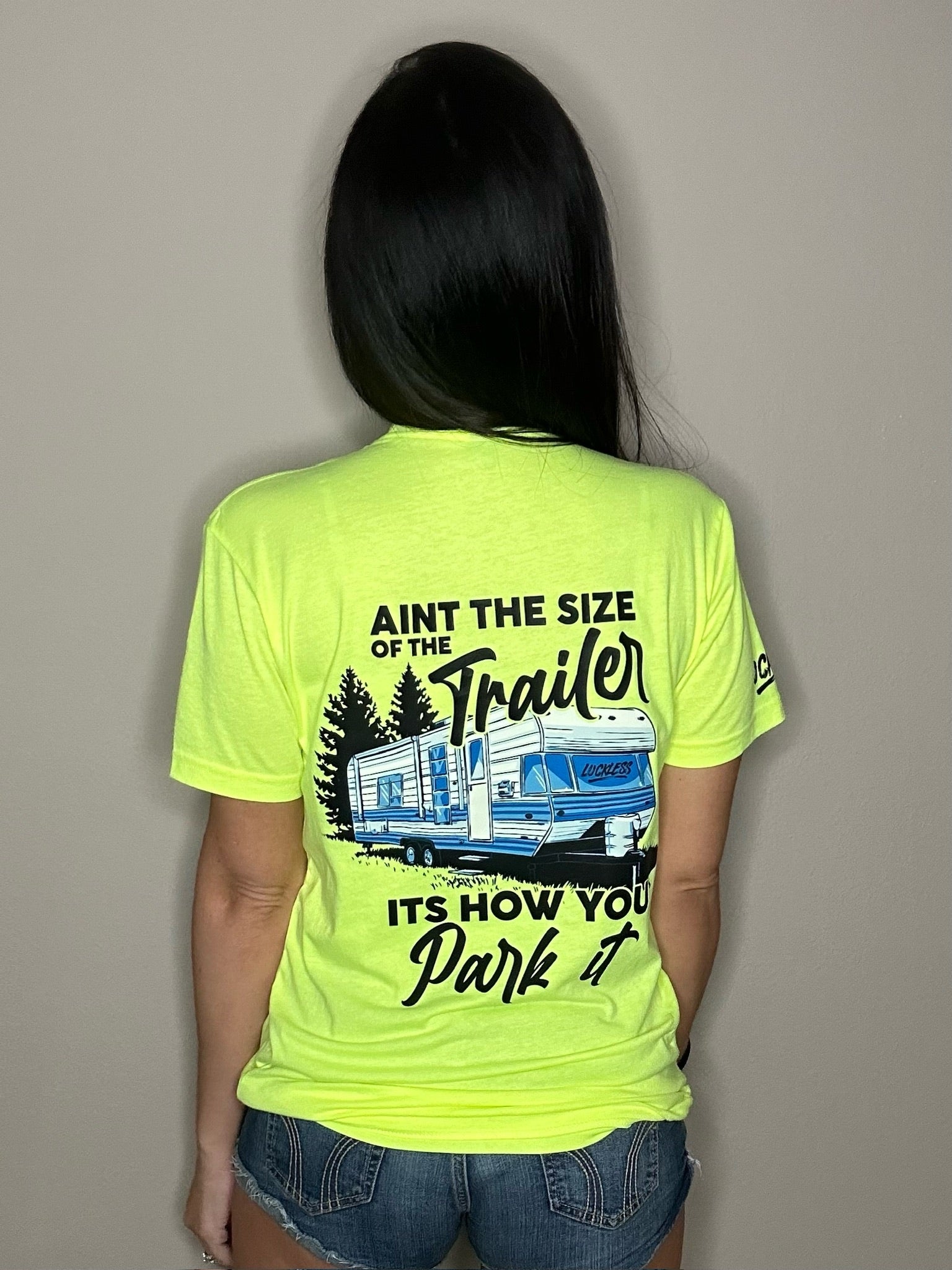 Luckless Outfitters Size Of My Trailer Tee — lifestyle context