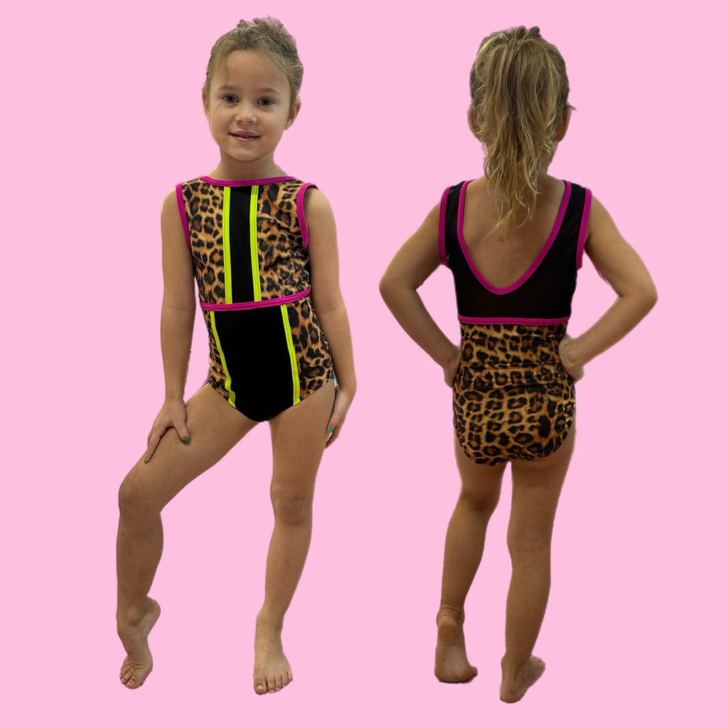 Tightspot Dancewear Center Custom Limited Edition Electric Cheetah Leotard — lifestyle context