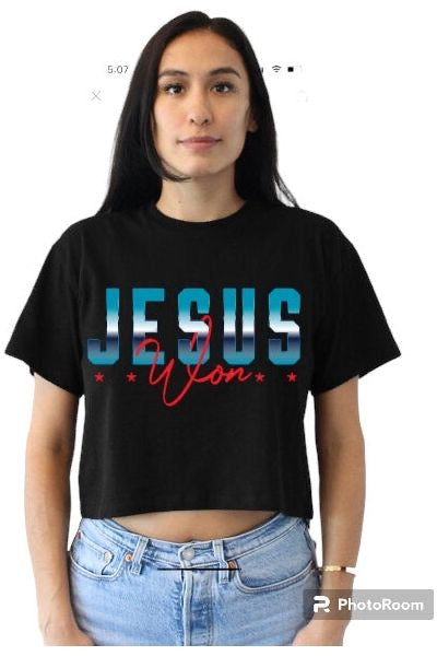 Pretty Little Patriot Pretty Little Patriot Jesus Won -clearance — lifestyle worn / used context