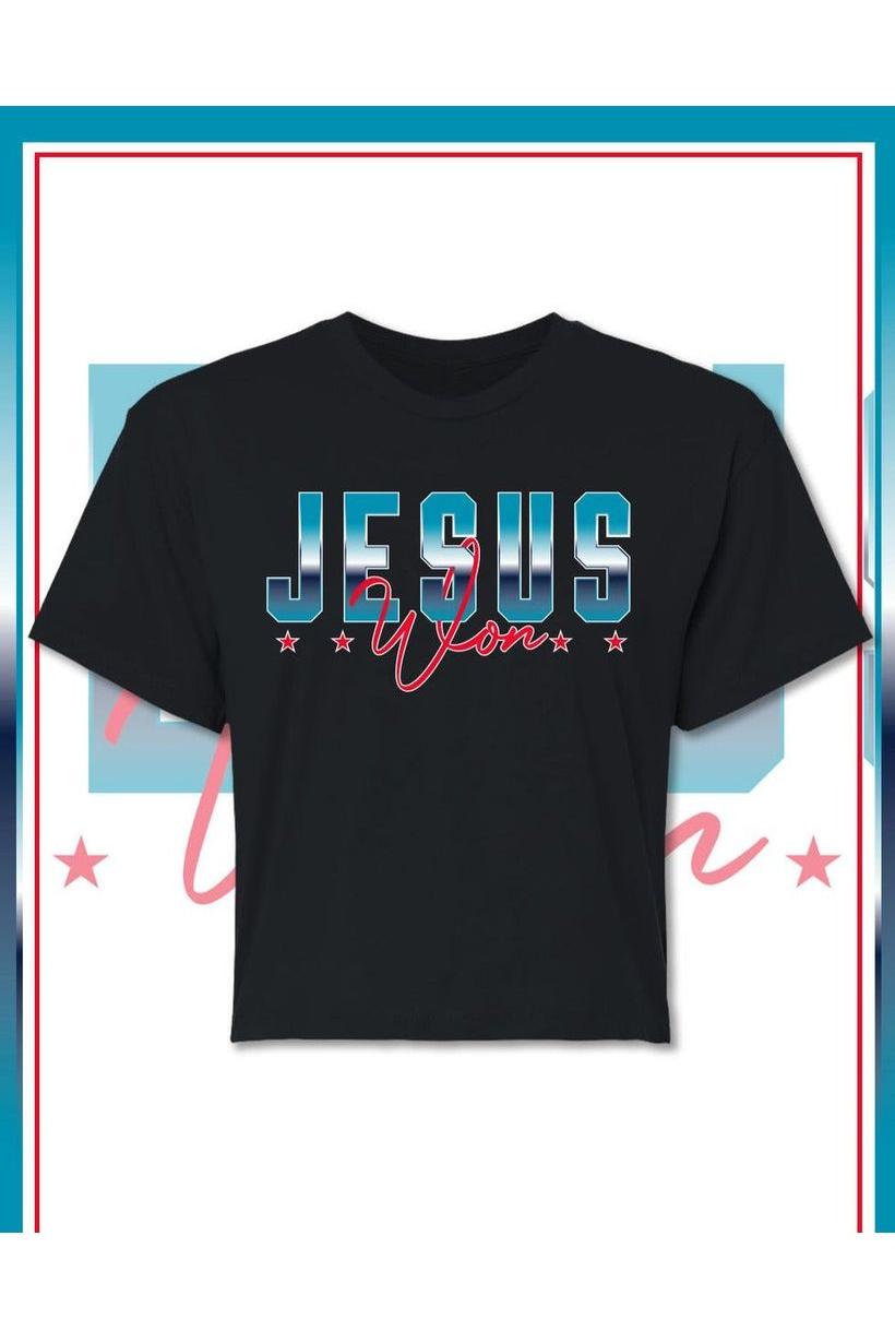 Pretty Little Patriot Pretty Little Patriot Jesus Won -clearance — Pretty Little Patriot branding close-up