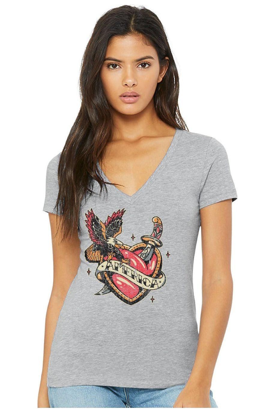 Pretty Little Patriot Pretty Little Patriot America Heart Tattoo graphic tee -clearance — hoodie category context
