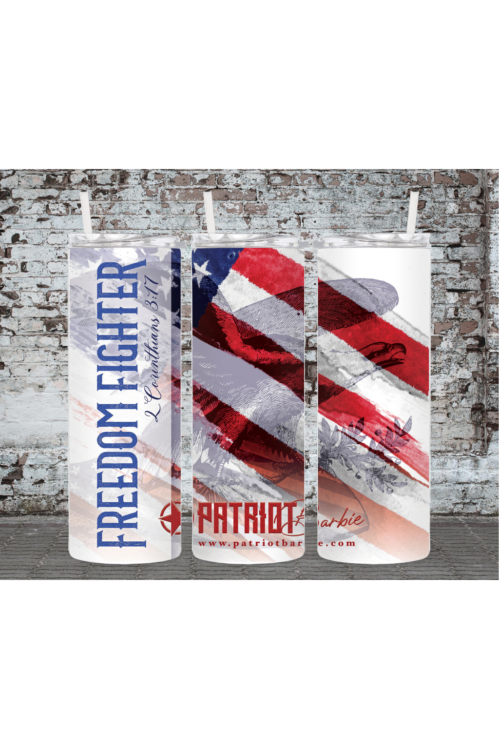 Pretty Little Patriot Pretty Little Patriot Freedom Fighter Drink Tumbler — main product shot