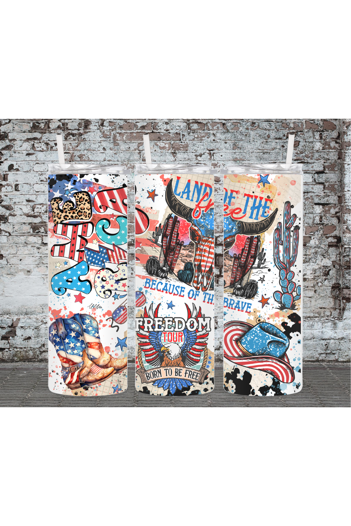 Pretty Little Patriot Pretty Little Patriot God Bless America Drink Tumbler — main product shot