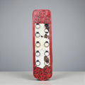 RED TOOLED LEATHER & COWHIDE SCARF HOLDER