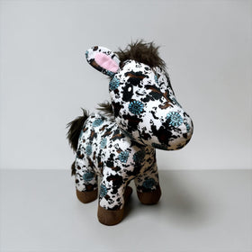 TURQUOISE CONCHO COWPRINT HORSE - MEDIUM FARM PAL