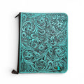 TURQUOISE TOOLED LEATHER PORTFOLIO