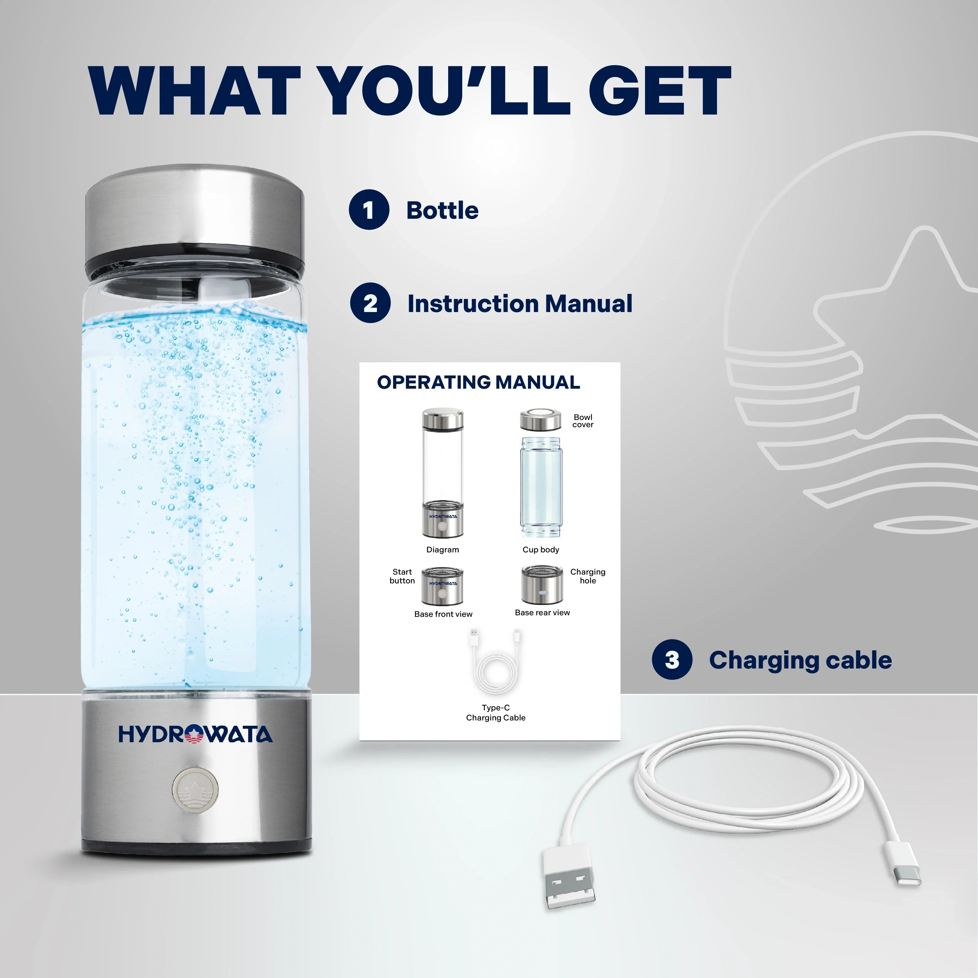 HydroWata™ Hydrogen Water Bottle, view 8
