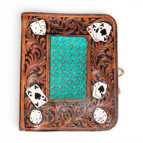 CARDS TOOLED LEATHER ZIPPER PLANNER