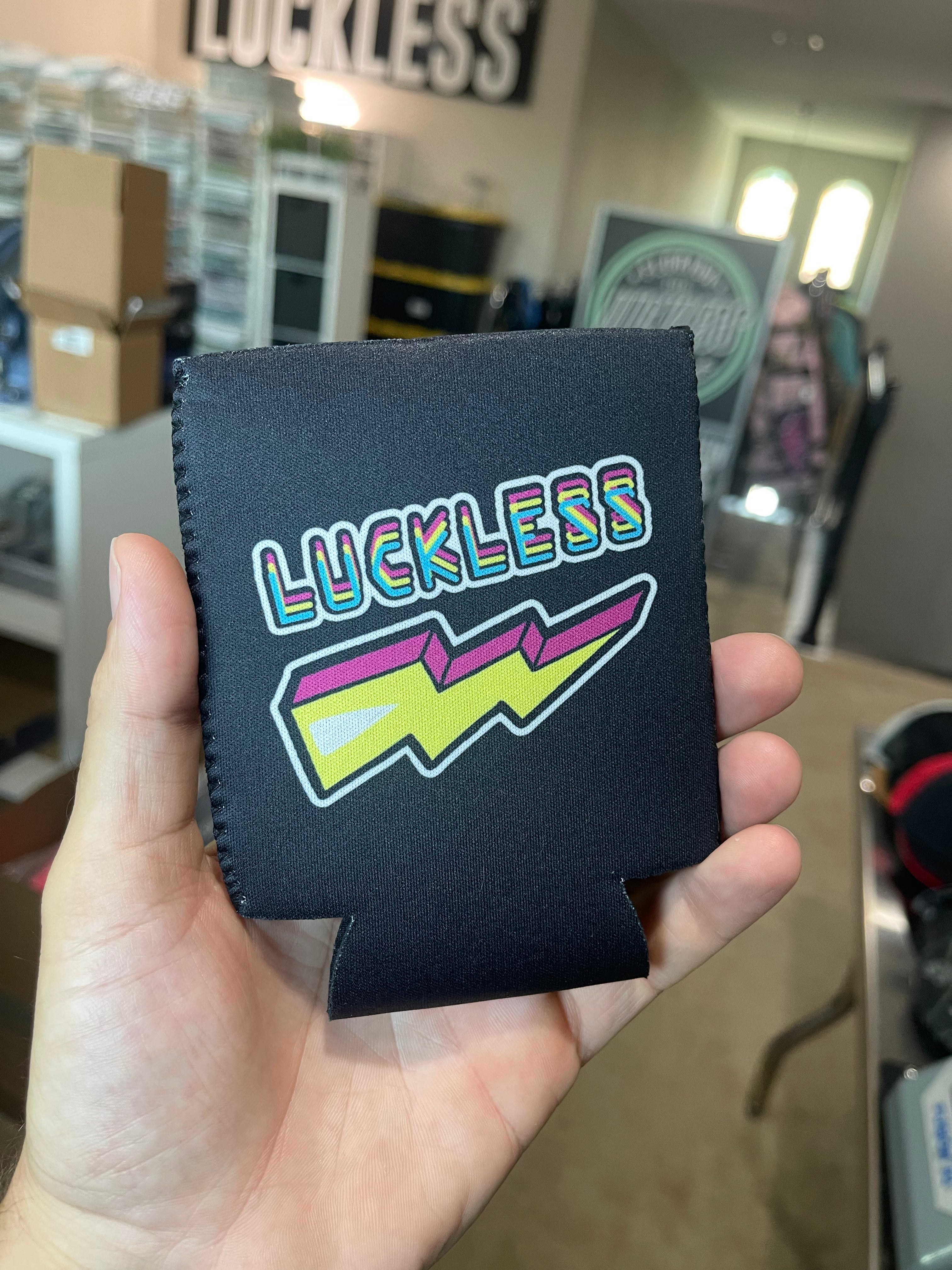 Luckless Outfitters I Like Em Thick Koozie — side view