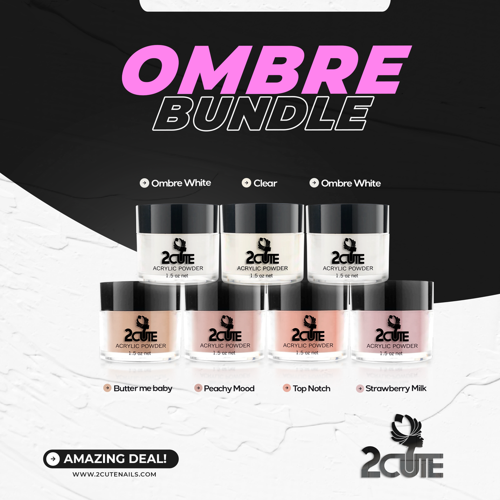 Ombre Bundle 1 FREE Clear Acrylic – 2Cute Nails