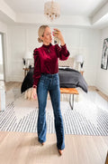 Pretty Little Patriot Pretty Little Patriot Red Velvet Blouse — main product shot