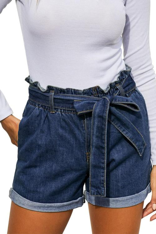 Pretty Little Patriot Pretty Little Patriot Denim Slouch Waist Shorts — construction detail