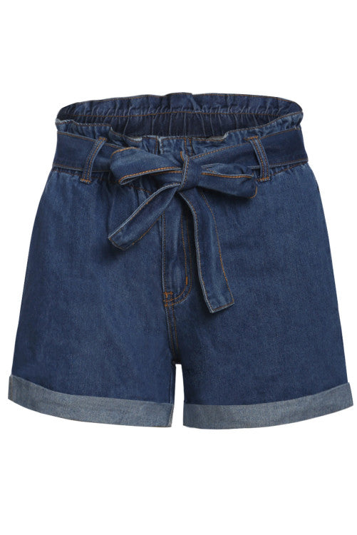 Pretty Little Patriot Pretty Little Patriot Denim Slouch Waist Shorts — lifestyle worn / used context