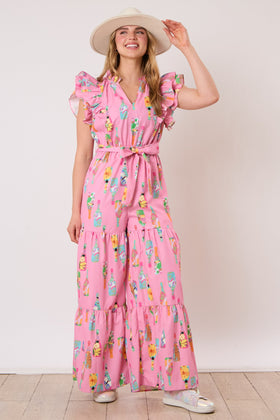 Pretty Little Patriot Pink Champagne brunch jumpsuit