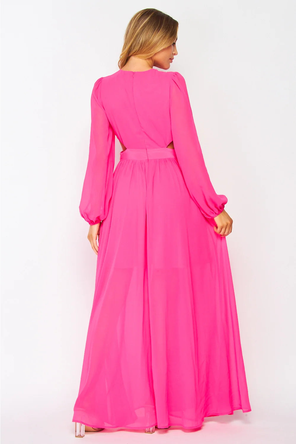 Pretty Little Patriot Pretty Little Patriot Hot Pink Royal Palms Maxi Dress — Pink detail