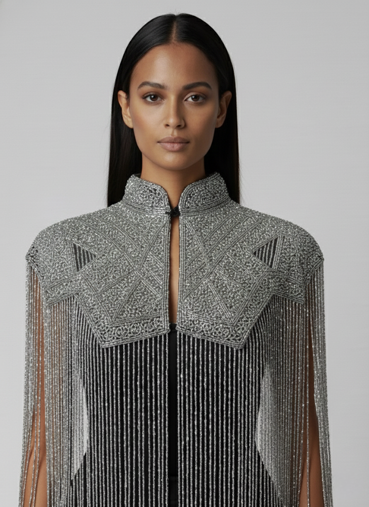 L'Jai Amor Argent Line Cape — main product shot