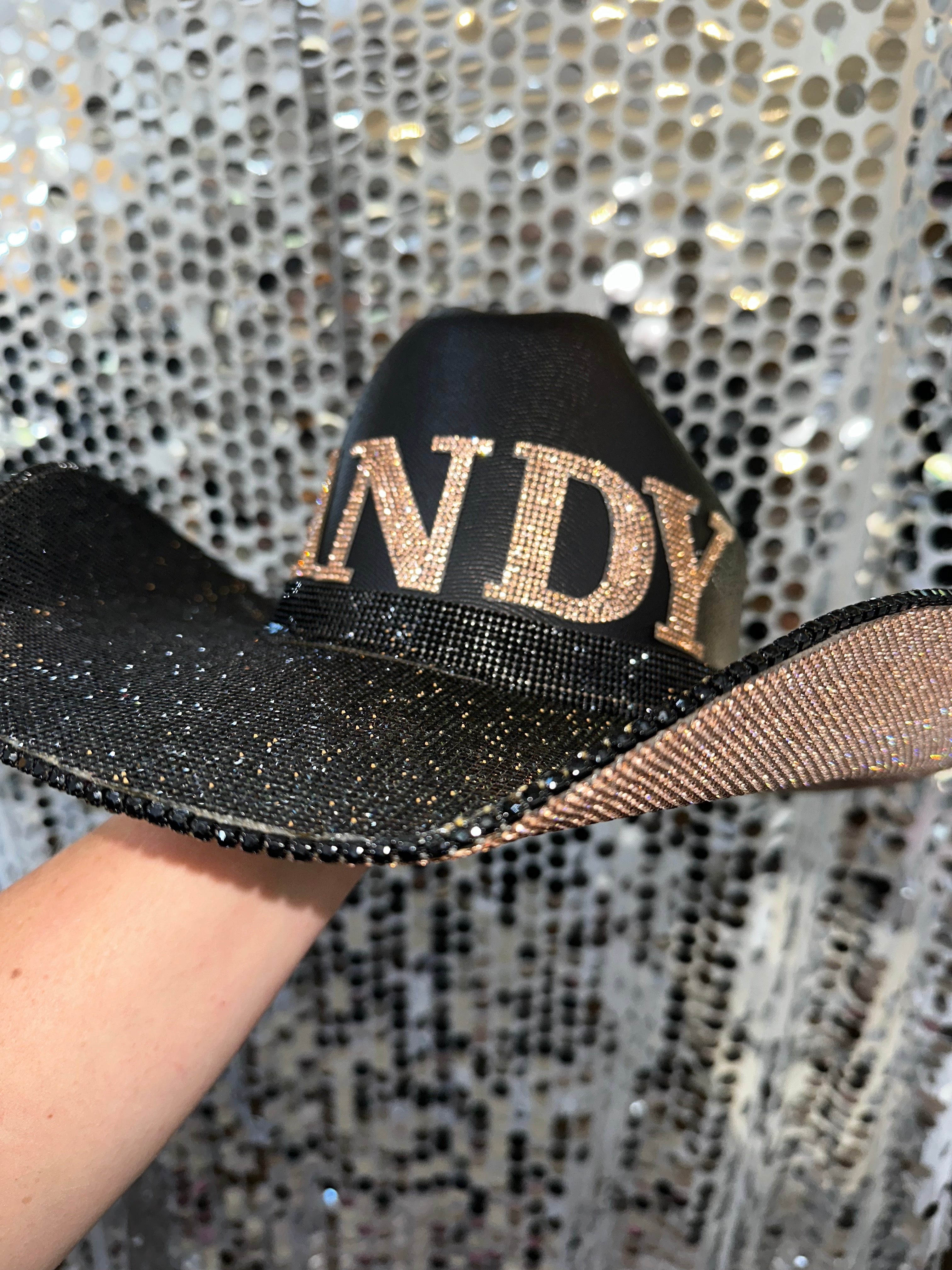 Rhinestone Cowgirl Vanderbilt Hat — detail close-up
