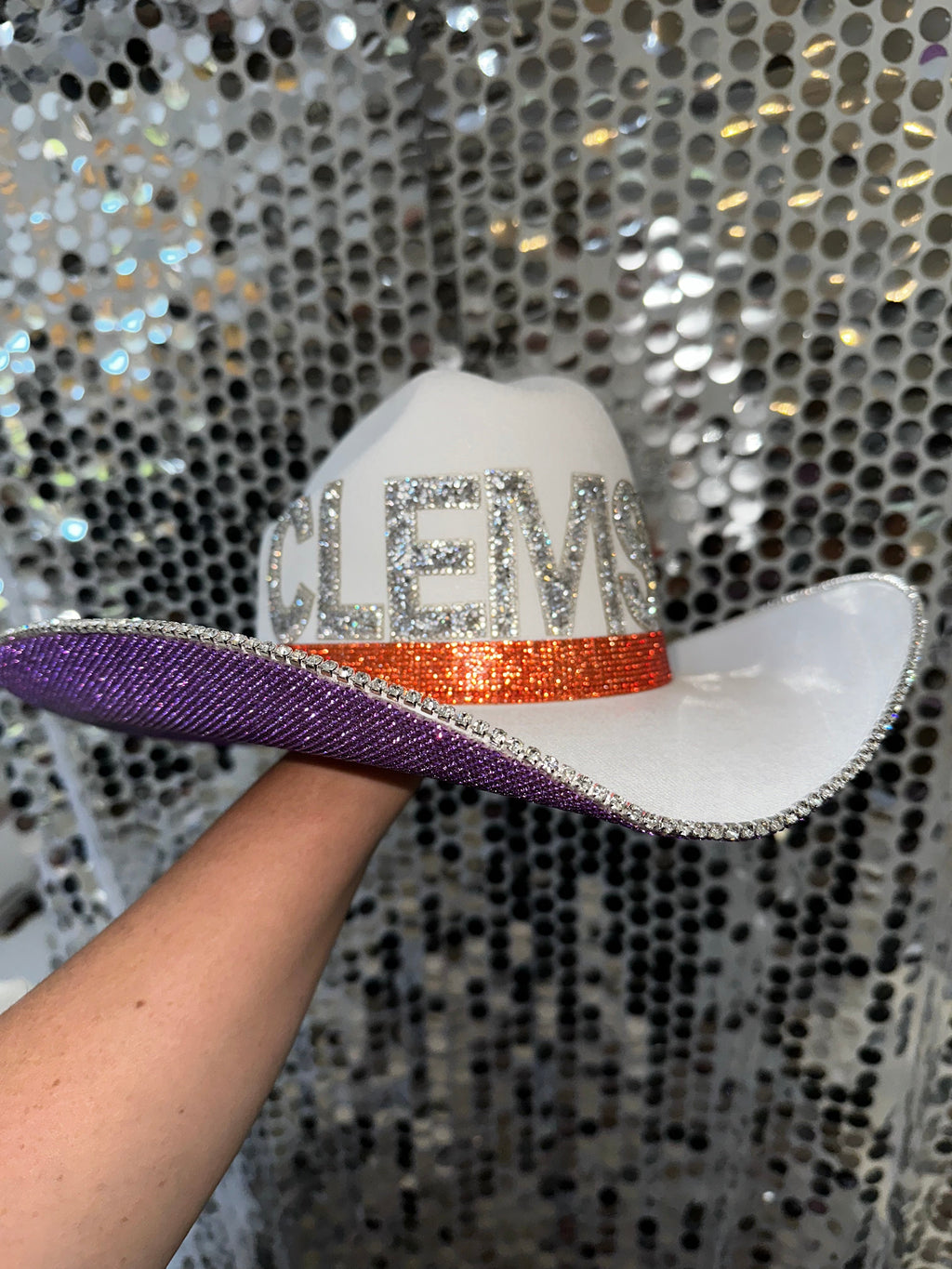 Rhinestone Cowgirl Clemson Hat — main product shot