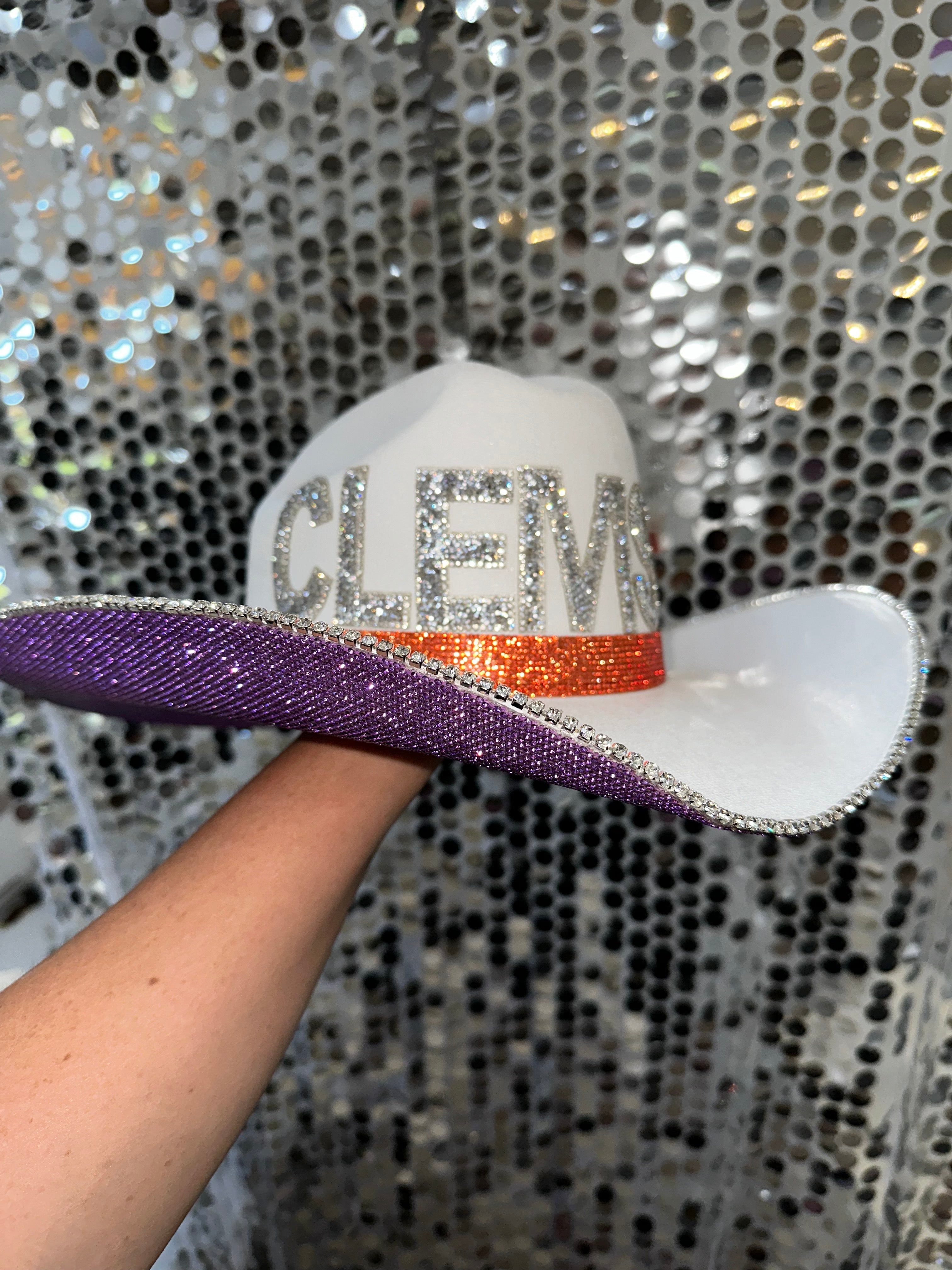 Rhinestone Cowgirl Clemson Hat — back view