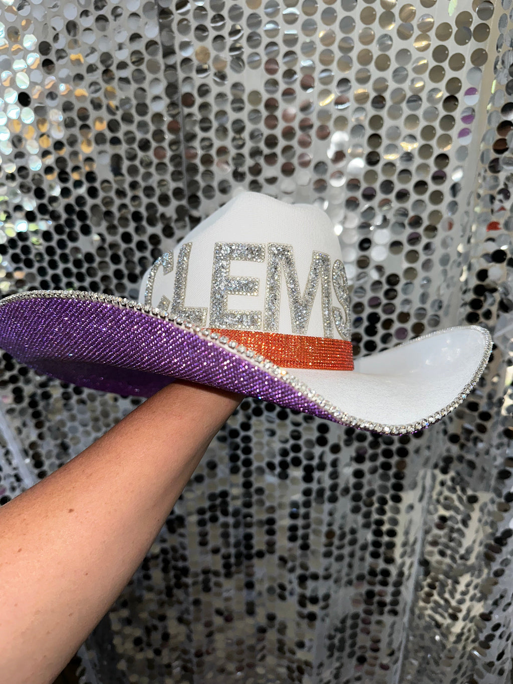 Rhinestone Cowgirl Clemson Hat — alternative angle