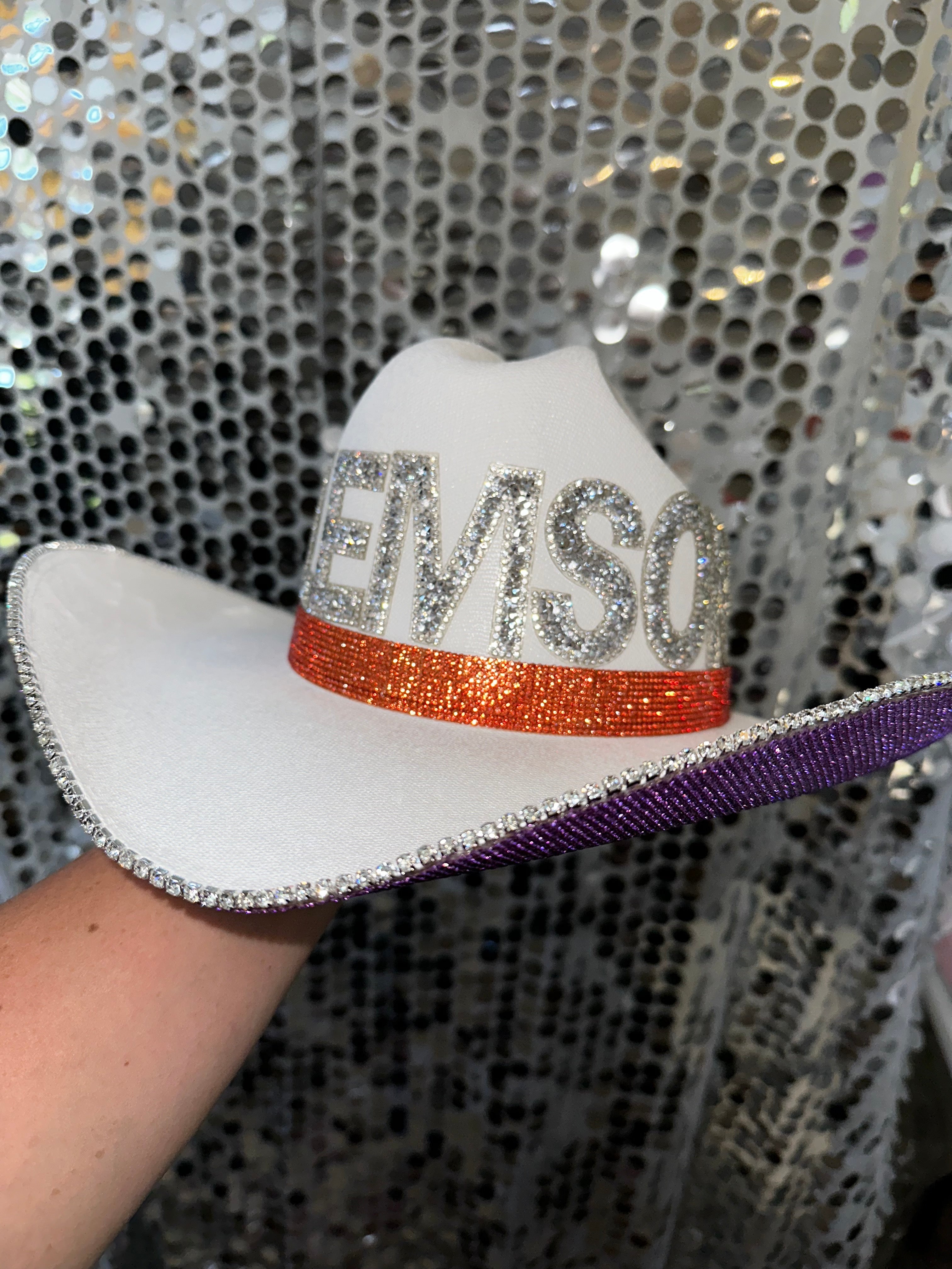Rhinestone Cowgirl Clemson Hat — side view
