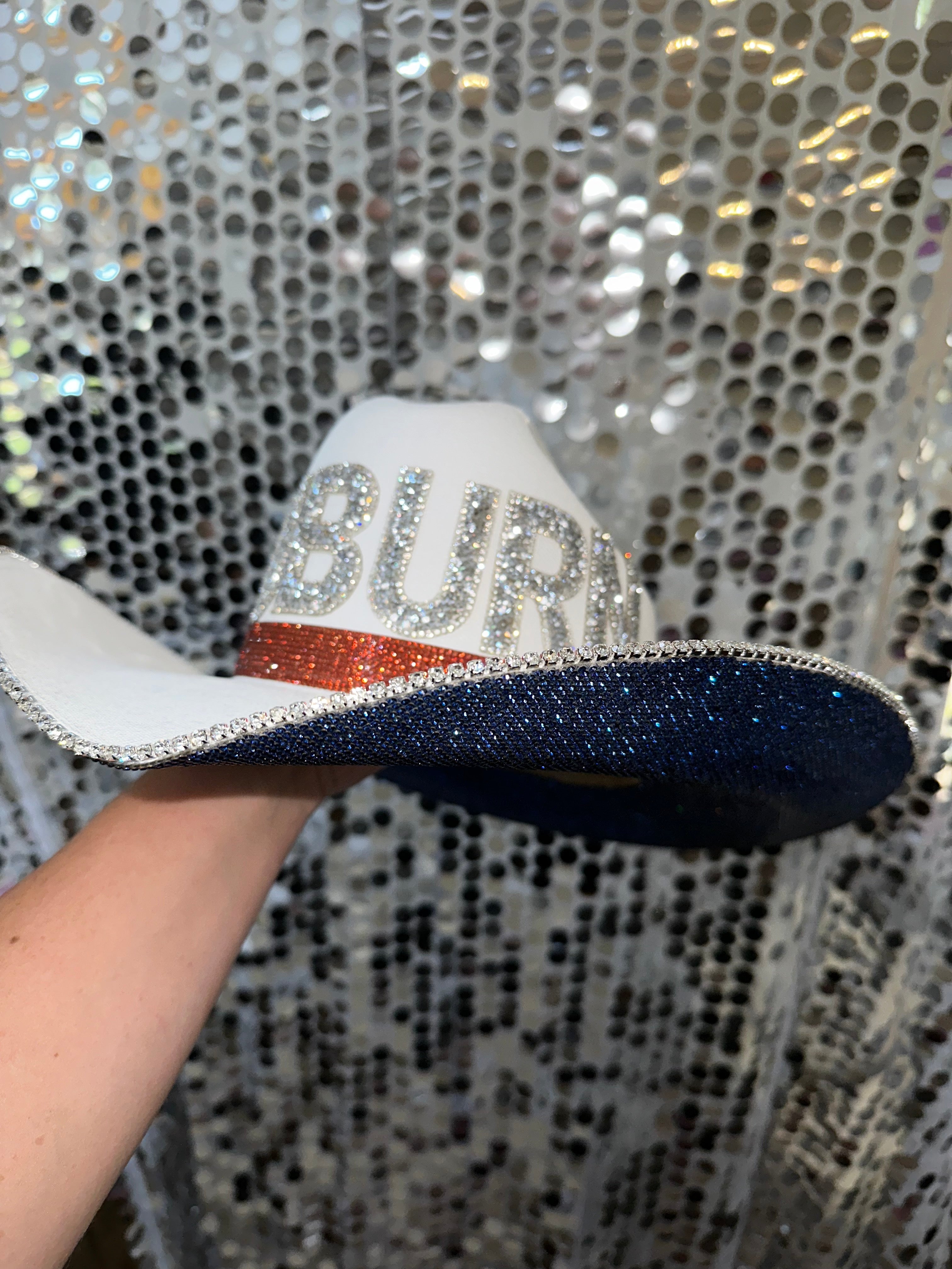 Rhinestone Cowgirl Auburn University Hat — detail close-up