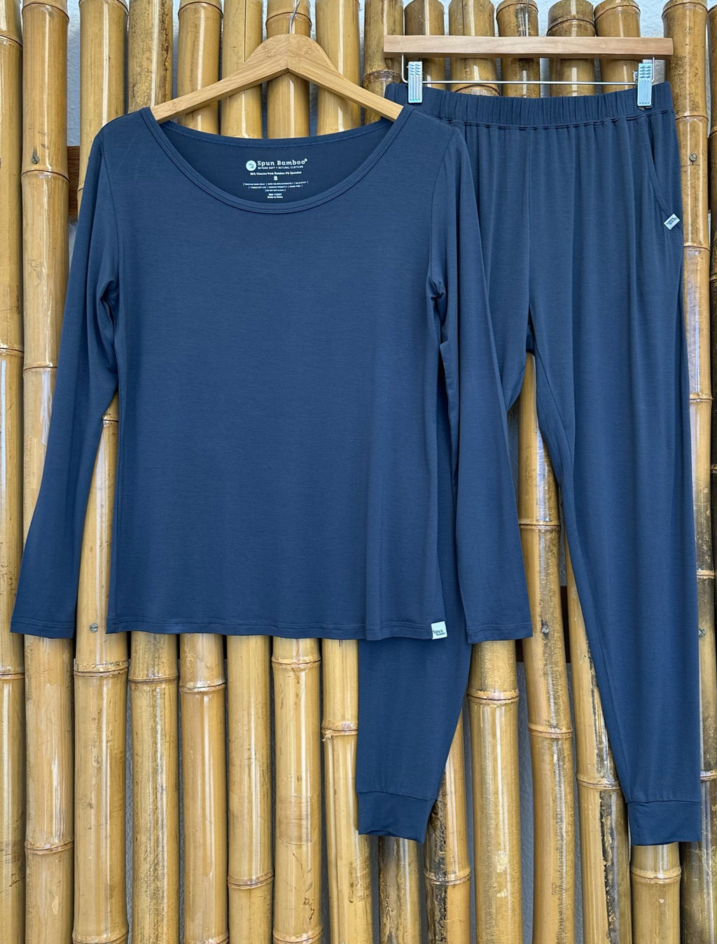 Spun Bamboo Women's Bamboo Lounge Set - Long Sleeve T-Shirt and Jogger Pants — comparison shot