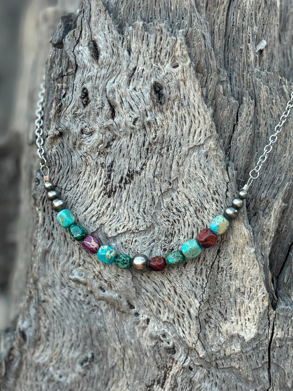 Wild Junkie Sterling Silver Jasper Turquoise Necklace — main product shot