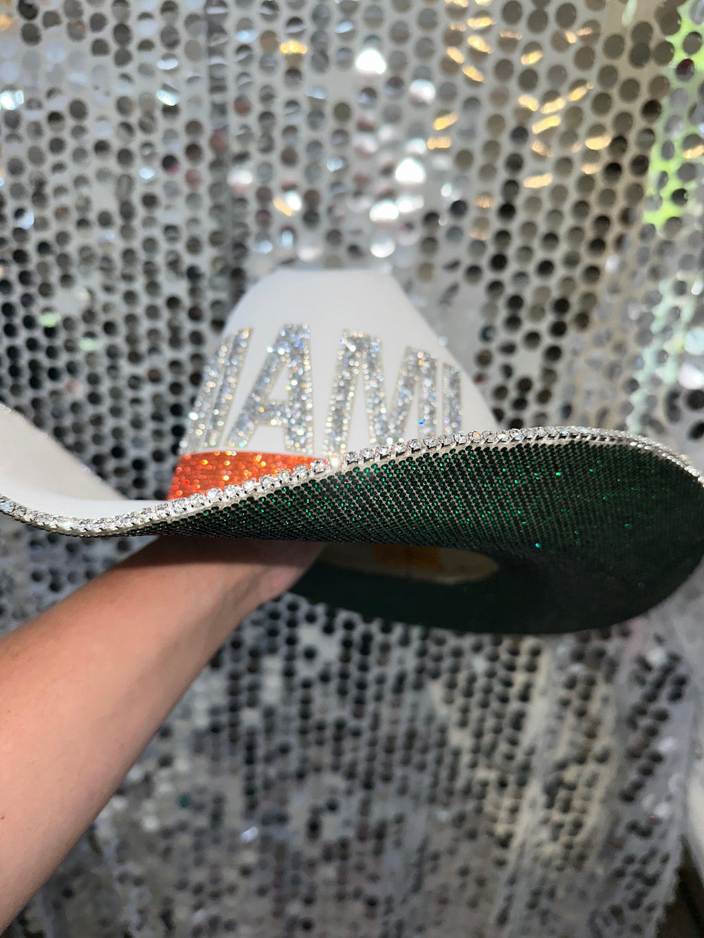 Rhinestone Cowgirl University of Miami Hat — side view