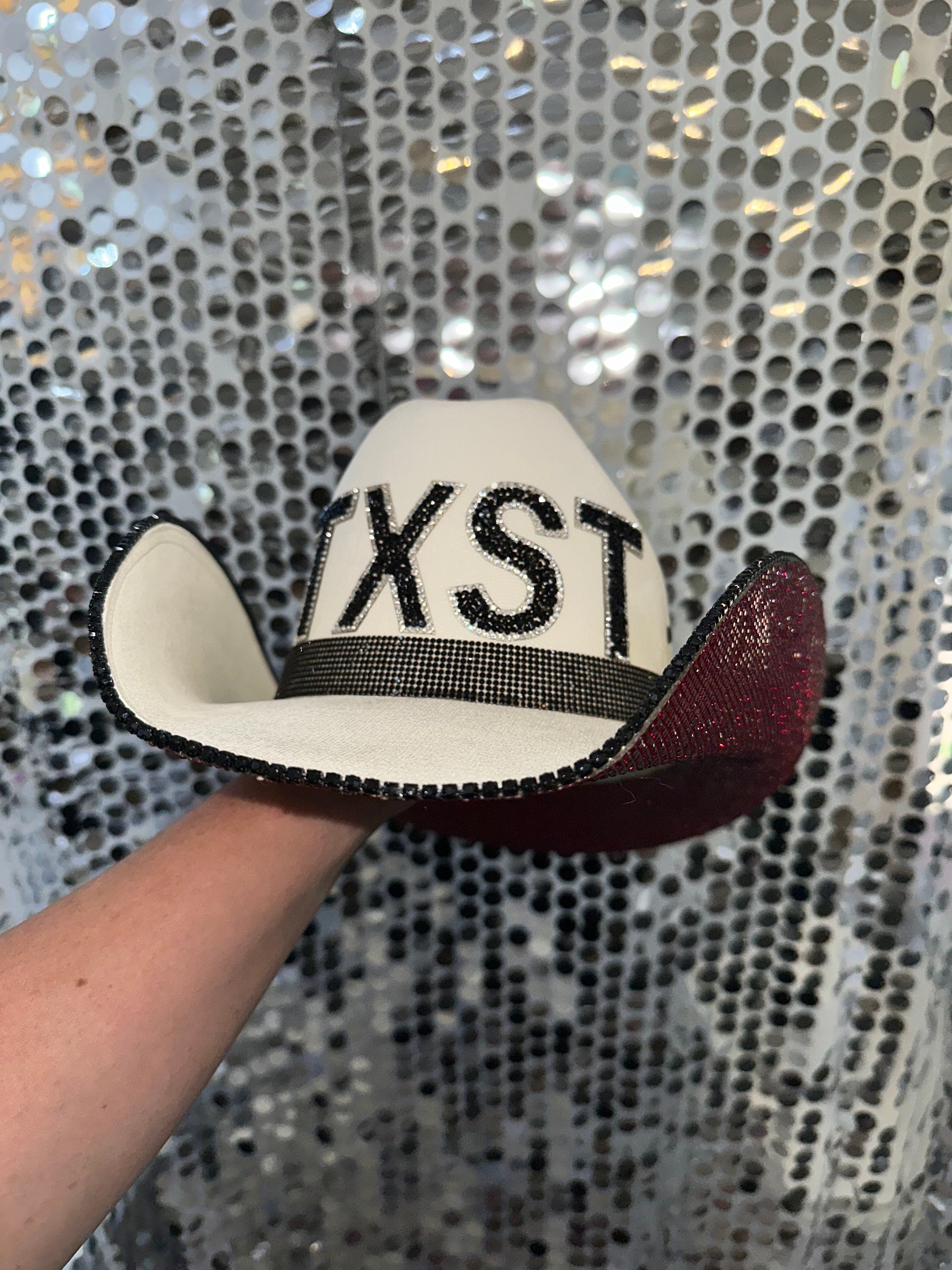 Rhinestone Cowgirl Texas State University Hat — lifestyle context