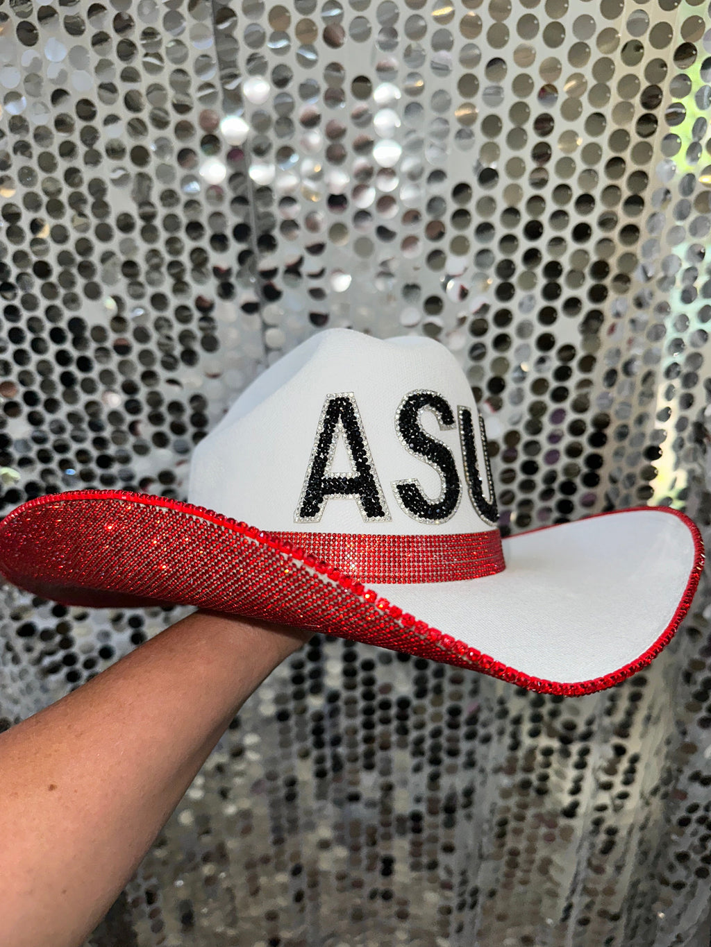 Rhinestone Cowgirl Arkansas State University Hat — side view