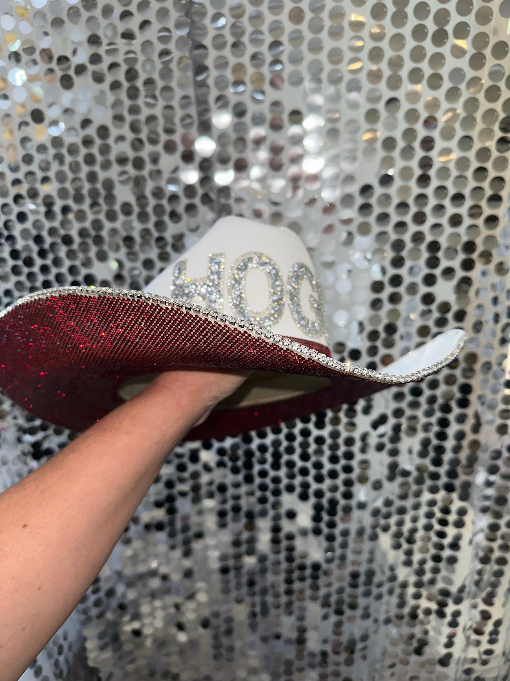 Rhinestone Cowgirl University of Arkansas Hat — lifestyle context