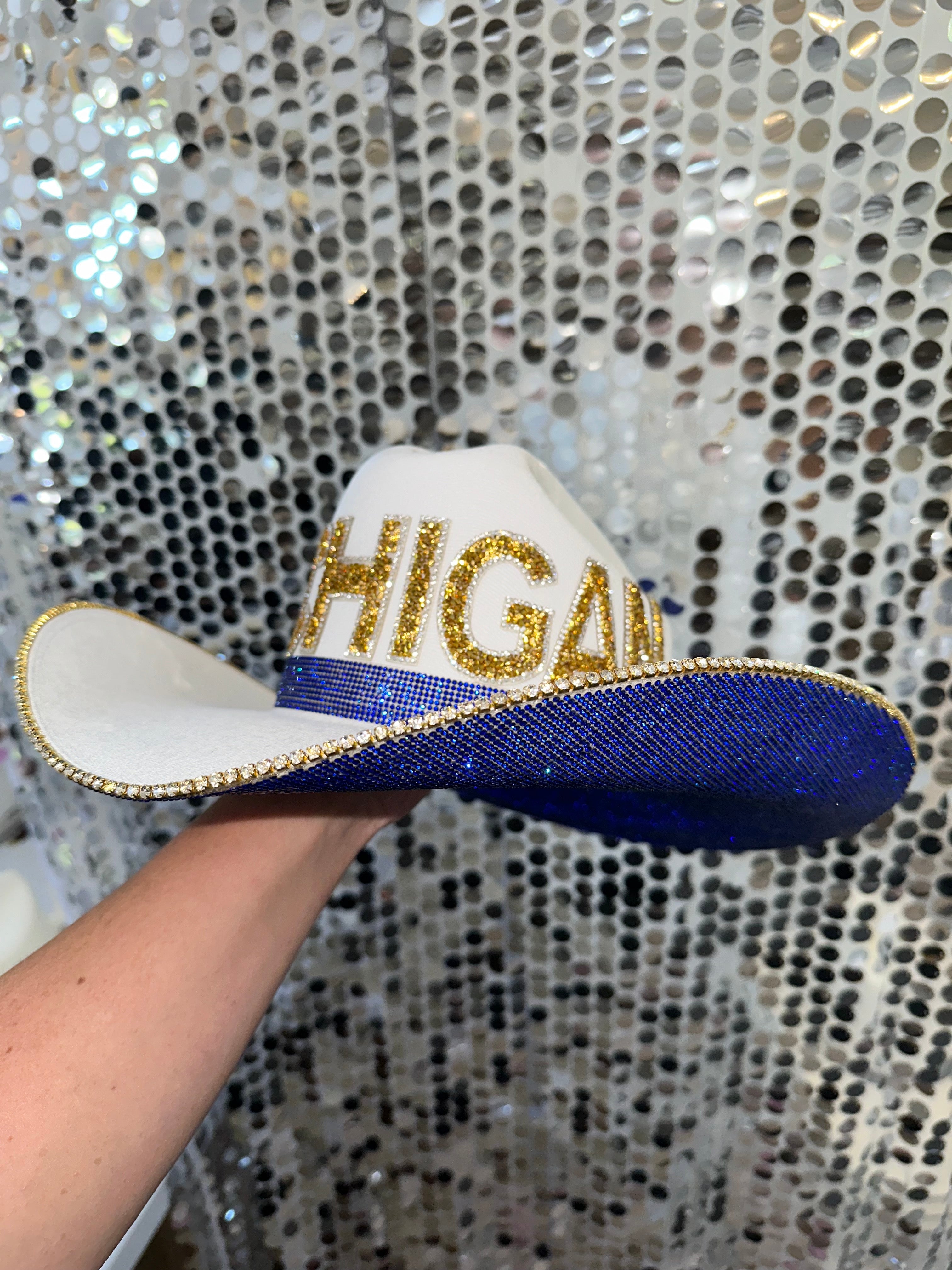 Rhinestone Cowgirl University of Michigan Hat — side view