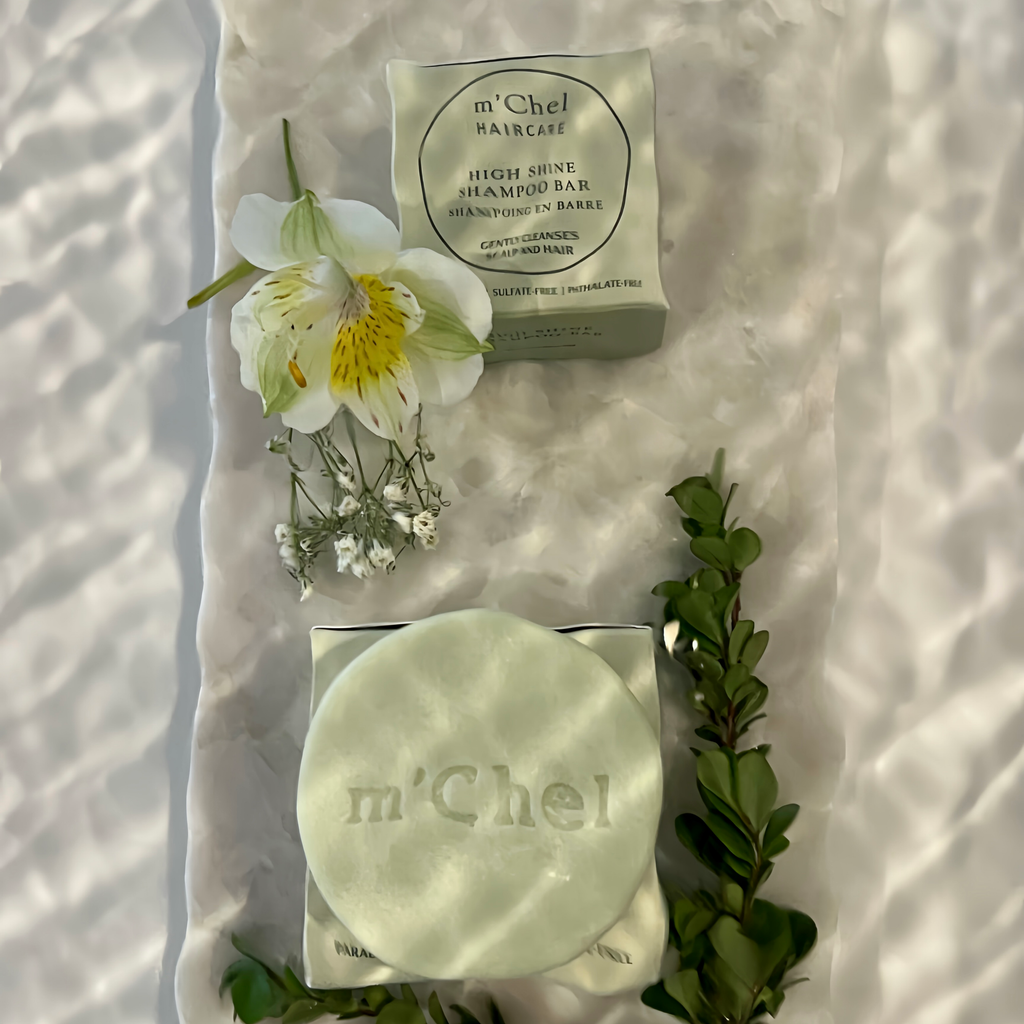 m'Chel Haircare High Shine Shampoo Bar — side view