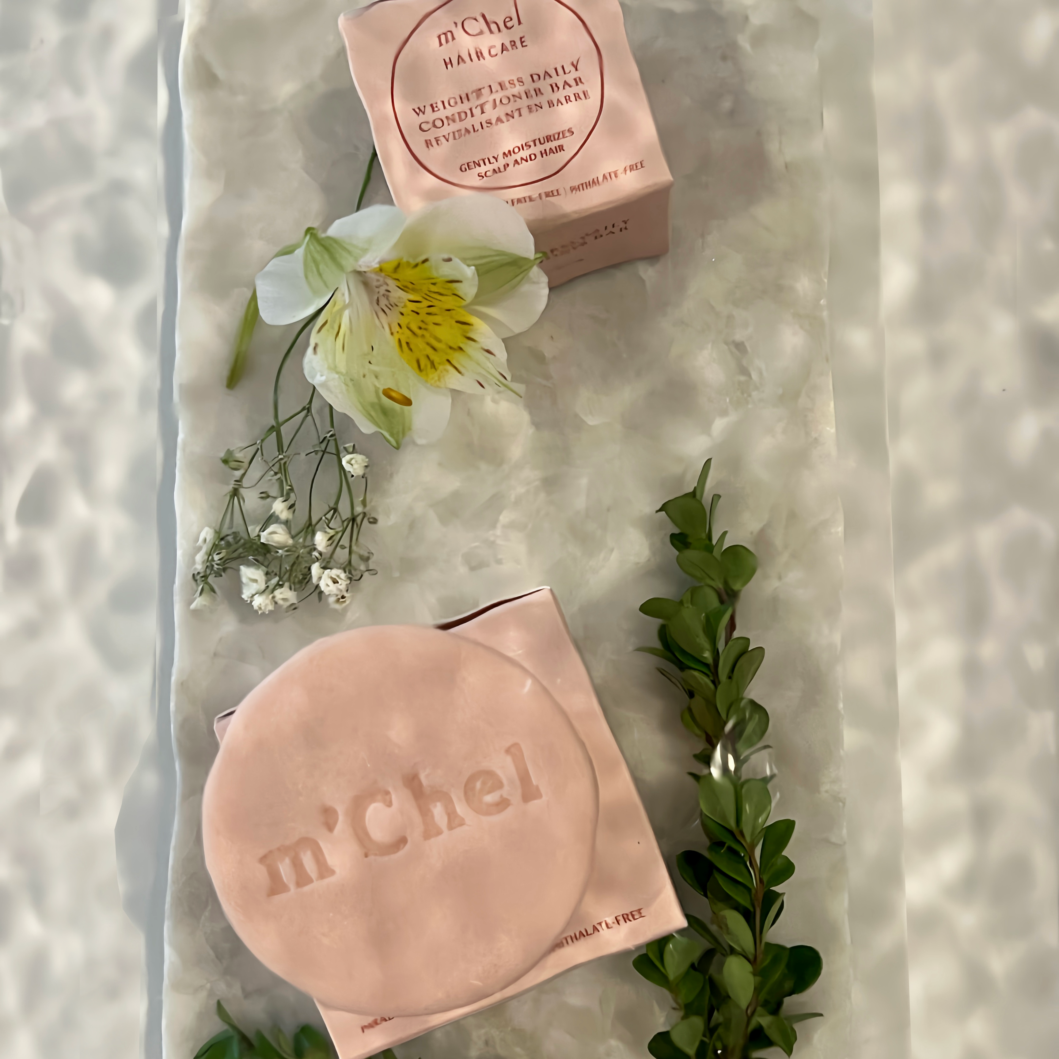 m'Chel Haircare Day After Brush + Refill + Bars Bundle — in-use photo
