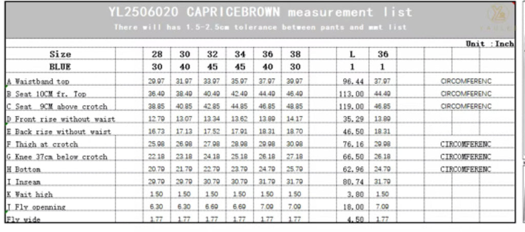 ProjectCapri Caprì Leather jeans — size reference