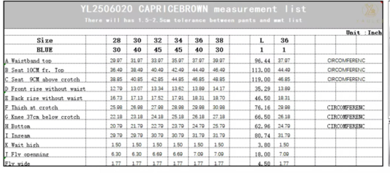 ProjectCapri Caprì Leather jeans — size reference