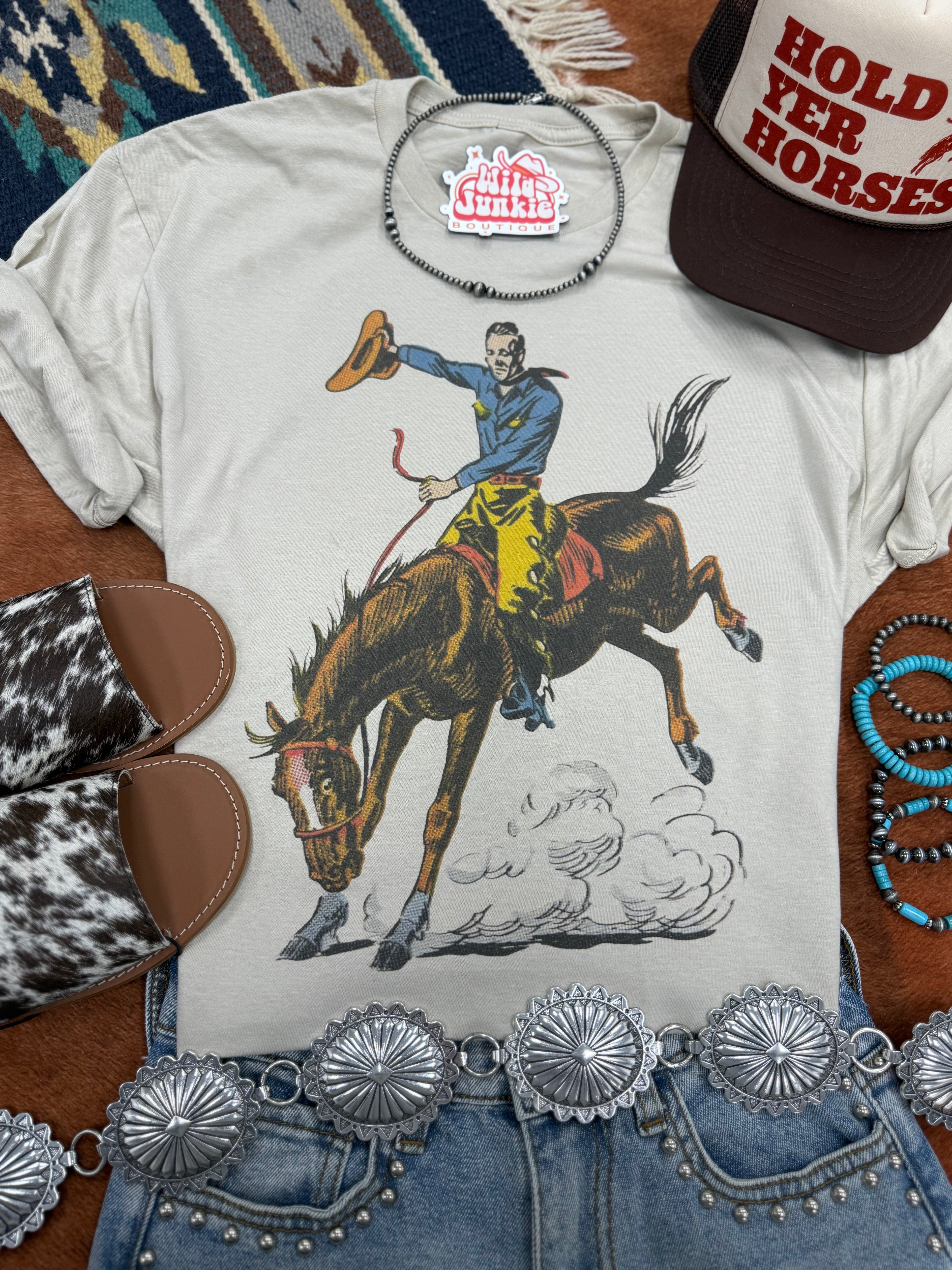Wild Junkie Wild Rider Graphic Tee — Wild Junkie branding close-up