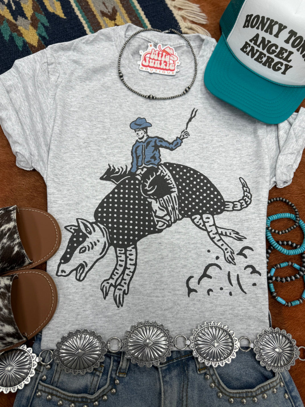 Wild Junkie Armadillo Rodeo Graphic Tee — graphic tees category context