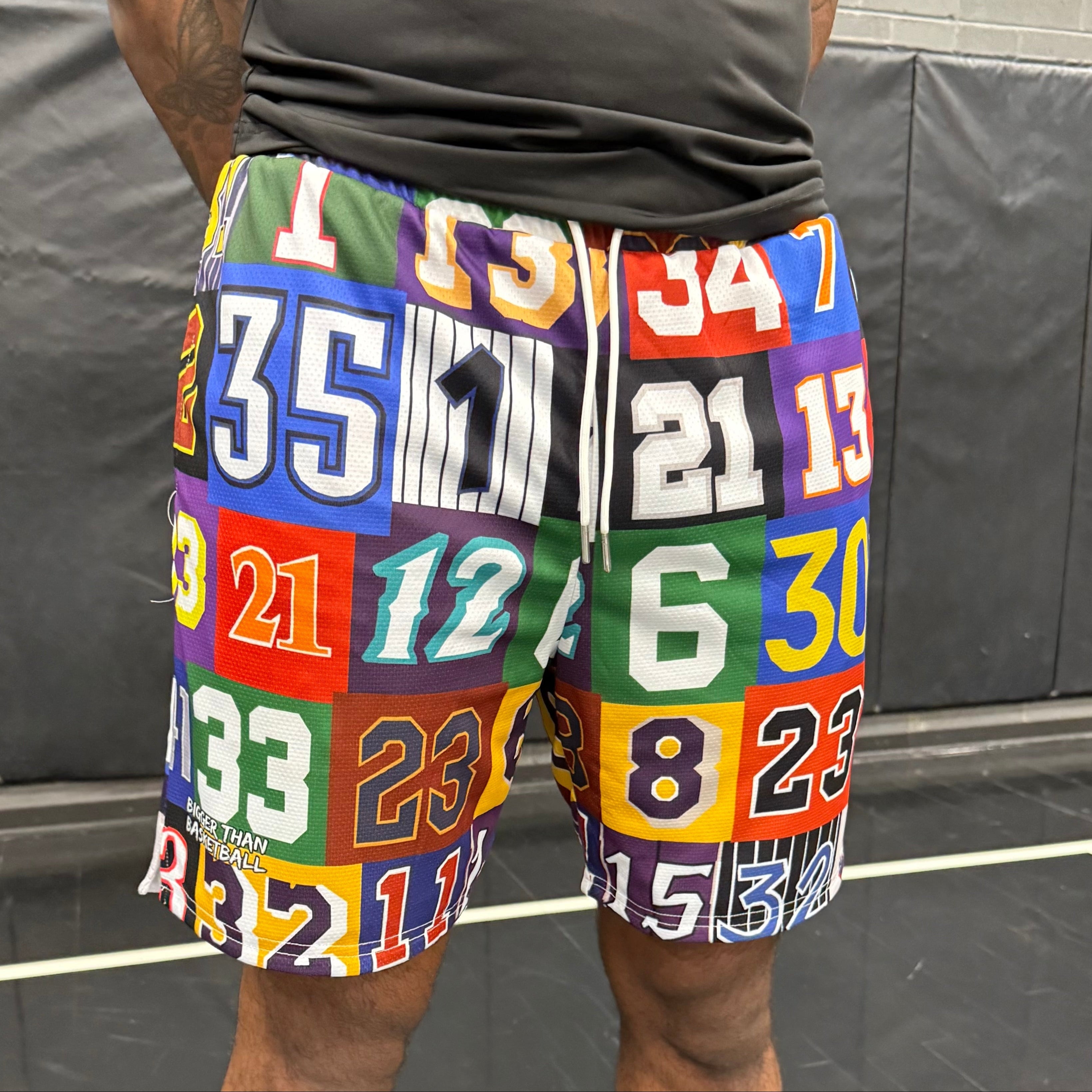 Bigger Than Basketball Hall of Fame - Shorts — Bigger Than Basketball branding close-up